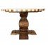 Wooden Inlay Aztec Calendar Table with Base 47"